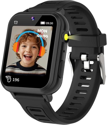 Montre Enfant Garçon Fille 24 Jeux Vidéo Lecteur Mp3 Musique Hd Caméra Contrôle- Parental Podomètre 13 Réveil Digitale Smart Watch -Anniversaire -Cadeaux De -Noël Jouet 3 4 5 6 7 8 9 10 Ans