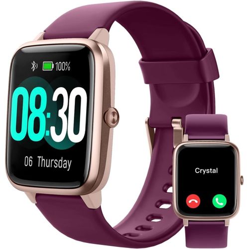 Montre Connectée Femme Smartwatch Avec Appel Écran Tactile Montre Sport Podometre Cardio Etanche Ip68 Notification Message Tracker D'Activité Chronomètre Suivi Du Cycle Pour Android Ios Violet