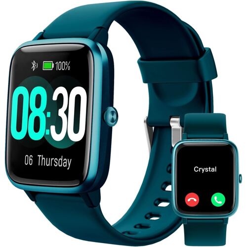 Montre Connectée Homme avec Appel Bluetooth Smartwatch Sport Compatible avec Samsung Huawei Xiaomi Android iOS Podometre Montre Cardiofrequencemetre Etanche IP68 Notification Chronomètre Bleu