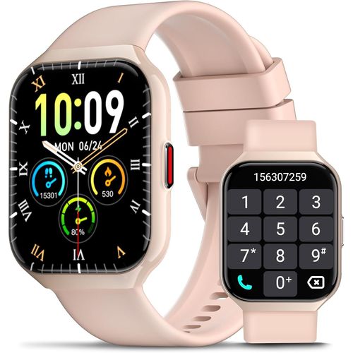 Montre Connectée Homme Femme Avec Appel Bluetooth, 1.96"" Hd Smartwatch, 113+ Modes Sportifs, Montre Connectee Sport Etanche Ip68 Avec Sommeil/Cardiofrequencemetre/Podometre, Pour Android/Ios, Rose
