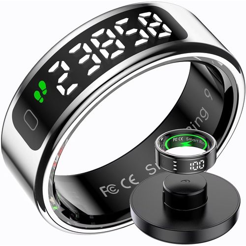 Bague Intelligente Avec Écran Pour Homme Et Femme Ip68 Étanche - Tracker Android Ios - Anneau De Fitness Intelligent Spo2 - Moniteur De Fréquence Cardiaque - Podomètre - Sport