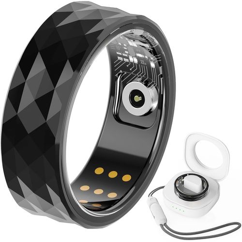Bague Intelligente Avec Mesure De La Pression Artérielle, Android Ios, Pour Homme Et Femme, Moniteur De Sommeil, Podomètre, Anneau De Fitness, Tracker D'activité, Fréquence Cardiaque, Noir, Doré
