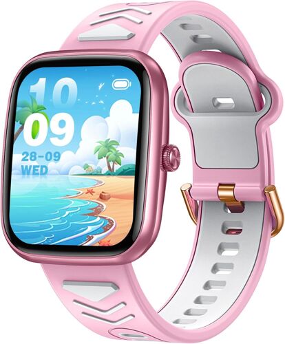 Montre Connectée pour Enfant Fille Garcon: Smart Watch avec Appel Bluetooth Tracker D'activité Bracelet Intelligent avec Podometre Moniteur Sommeil Réveil au Poignet Smartwatch Compatible Android iOS