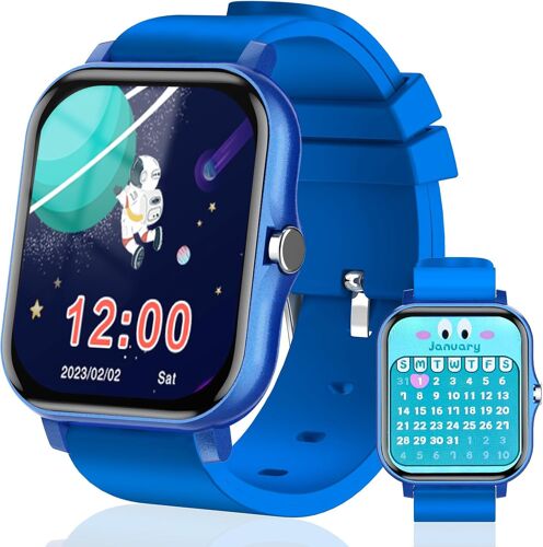 KAL-Montre Connectée Enfant Garcon Fille, Montre Intelligente Enfants 14 Jeux -Podomètre, Musique, Réveil, Moniteur Sommeil, 20+ Modes De Sport, Smartwatch Cadeau Fille Jouet 3 4 5 6 7 8 9 10 11 12