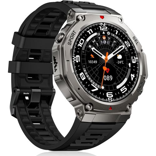 Lige Gps Montre Connectée Homme 48mm,Boîtier En Alliage,5atm Étanche Montre De Sport Avec 70+ Mode Sport/Surveillance Du Sommeil/De La Santé,Ecran Amoled,20 Jours D'autonomie Pour Android Ios