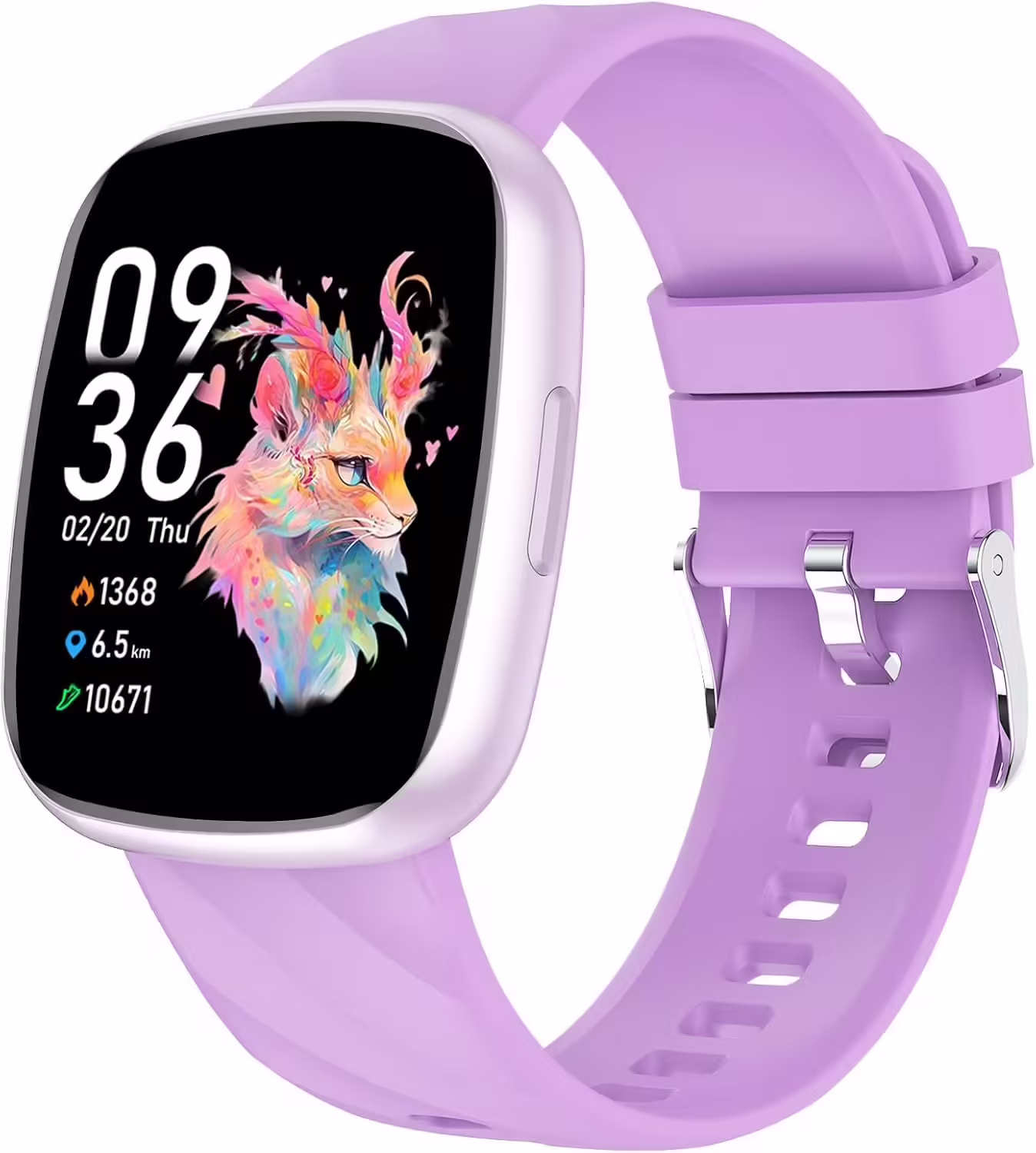 CATGIFF Montre Enfant Non Connectée Ou Connectée, Fitness Tracker Montre Intelligente IP68 Étanche Avec 100+ Modes De Sport, Cardiofrequencemètre, Podomètre, Cadeau Pour Garçons Filles Ados, Lavande