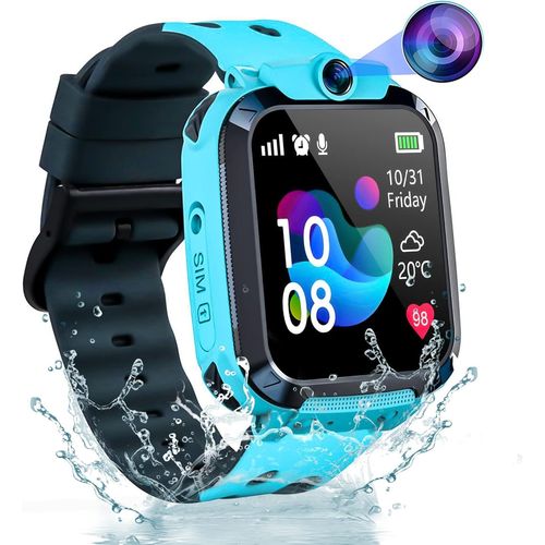 Chenquansarl-Montre Connectée Enfant Gps, Montre Gps Enfant Garçon Fille Avec Téléphone, Montre Intelligente Enfants Avec Ip68 Sos, Smartwatch Écran Tactile Jeu Chat Vocal Réveil Pour Étudiant Cadeau