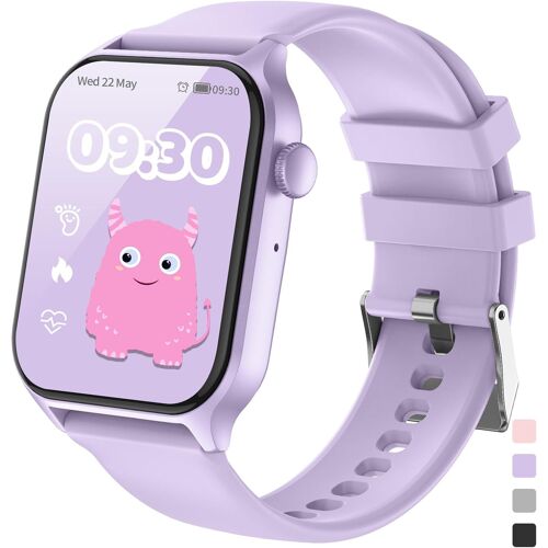 Montre Connectée Enfant Moniteur de Sommeil Fréquence Cardiaque Podomètre Calories Modes Sport Bluetooth Appel étanche Réveil Jeux Jouet Fitness Tracker Cadeau- Fille Garçon Adolescent 3+ Ans