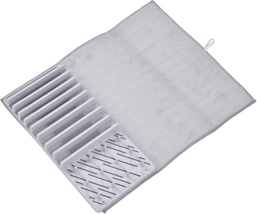 Tzf-Tapis Égouttoir À Vaisselle Avec Support Conception Pliante Type De Séparation Tapis Égouttoir À Vaisselle Tapis En Fibres Pour Ustensiles De Cuisine