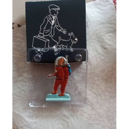 Figurine De Tintin En Métal On Marche Sur La Lune