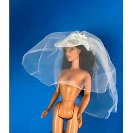 Voile capeline blanc voilette set de mariée Barbie Mattel Wedding party 1984 7965