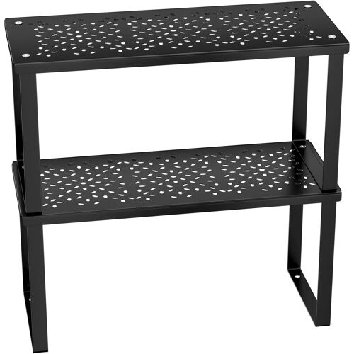 Jexnovashop-Lot De 2 Étagère De Rangement De Cuisine, Organisateur De Placard, Porte-Épices Empilable, Étagère À Épices En Métal, Support À Épices, Étagères De Cuisine Pour Plan De Travail