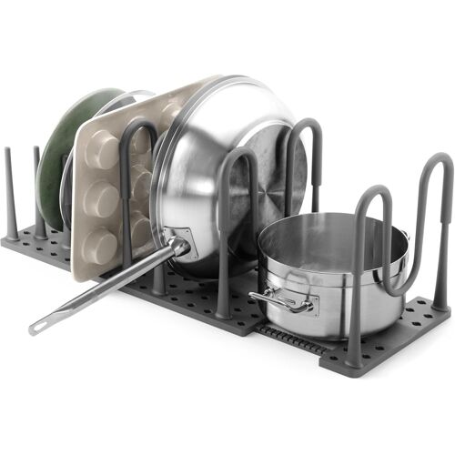 Jexnovashop-Peggy Organiseur Pour Casseroles, Poêles, Couvercles, Planches À Découper, Plaques De Cuisson Et Plus Encore, Gris Foncé