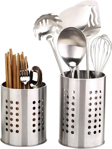Shiba-Lot De 2 Porte-Ustensiles De Cuisine En Acier Inoxydable Anti-Rouille Pour Organiser Les Tiroirs Et Comptoirs[430]
