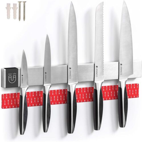Mevronisshop-Porte Couteaux De Cuisine 40cm | Barre Aimantée Porte Couteaux | Barre Magnétique En Inox Pour Couteau Cuisine | Blocs Couteaux | Aimant Couteau Mural | Barre Cuisine | Support Aimanté