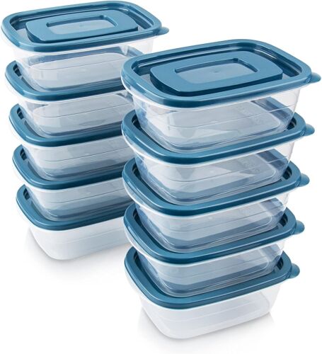 Jexnovashop-10pcs Boîte Rectangulaire En Plastique Avec Couvercle,Boîte De Stockage Des Aliments,Ensemble De Conteneurs,Stockage Des Aliments,Conteneur De Nourriture