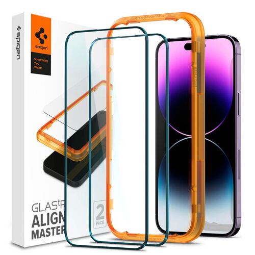 Spigen Protection D'écran En Verre Trempé Glastr Fit 2 Paquets + Applicator Iphone 14 Pro Max