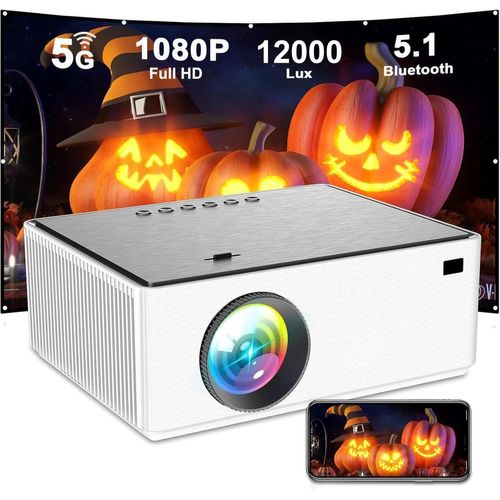 Projecteur Vidéo 8500 Lumens, Projecteur Portable 1080P Full Hd, Mini Vidéoprojecteur Compatible Avec Hdmi, Vga, Usb, Av, Ordinateur Portable, Smartphone