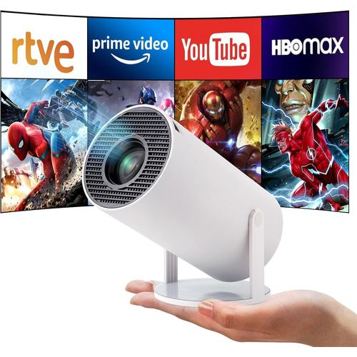 ChenQuanSarl-Mini Projecteur, Videoprojecteur Portable, 4K/200 Ansi Auto Keystone Projecteur Avec Wifi 6, Bt 5.0, Jusqu'À 130 Pouces, Retournement À 180 Degrés, Système D'Exploitation Android 11.0 In