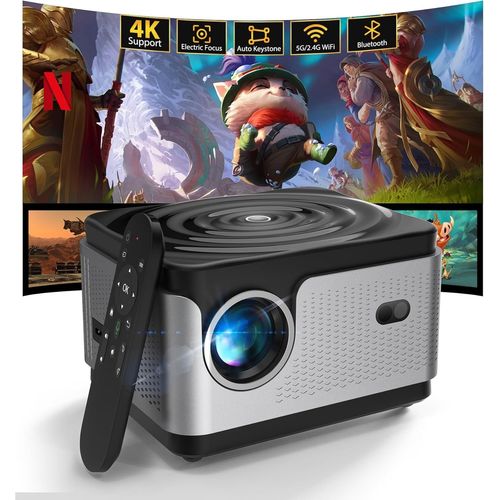 ChenQuanSarl-Vidéoprojecteur, Auto Focus/Keystone, 30000 Lumens 1080P Fhd Wifi Bt Video Projecteur 4K Supporté, Zoom 50%, Miracast Pour Téléphone/Pc, Projecteur Portable Pour Réunion, Fêtes Et Loisir