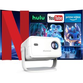 WCHI-[App Intégrée] Vidéoprojecteur 2025 Rétroprojecteur Portable Mini Projecteur Dual Contrôle Avec Souris Android Tv Wifi 6 Bt5.2 180° Rotation Hdmi/Tv Stick/Usb/Ps145,Avec Hdmi Et Souris
