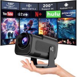 Hy320 Mini Vidéoprojecteur,4K,Compatible Avec Home Cinéma,Projecteur Vidéo Android 11.0,Prend En Charge 1080P Wifi6 Bt 5.2,Projecteur Portable Pour Téléphone Portable,Extérieur