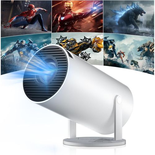 Mini Vidéoprojecteur 4K Wifi 6 Bt5.2,Projecteur Android Os 11.0 720P Home Cinéma,Rotation À 180°,Vidéoprojecteur Portable Pour Téléphone/Xbox/Ordinateur Portable/Tv Stick/Usb,Blanc