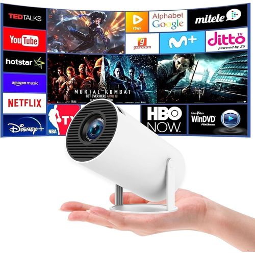 ChenQuanSarl-Mini Vidéoprojecteur 4K Full Hd 1080P ¿ Portable Mini Projecteur 160 Ansi Lumens, Wifi & Bluetooth, Compatible Android/Ios, Auto Keystone, Rotation À 180° Pour Home Cinéma, Jeux Et Prése