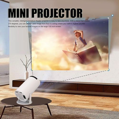 Mini Projecteur,Projecteur Intelligent 300 Ansi Hd 4K,Projecteur De Film Led Portable Avec 1Go+8Go Rom,Wifi 2,4/5G,Bluetooth 5.2,Rotation À 270°,Pour Windows/Ios/Android