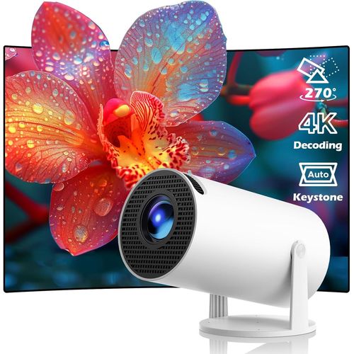 ChenQuanSarl-Projecteur Video 4K - Videoprojecteur Portable Android 11 Wifi 6 Bt 5.0, Mini Projecteur 1080P Fhd Correction Automatique Du Trapèze Vertical 270° Rotation Supporté Pour Téléphone/Hdmi/U