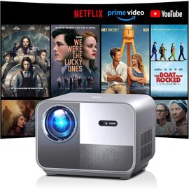 WCHI-[App Intégrée] Vidéoprojecteur 2025 Rétroprojecteur Portable Mini Projecteur Dual Contrôle Avec Souris Android Tv Wifi 6 Bt5.2 180° Rotation Hdmi/Tv Stick/Usb/Ps228,Avec Hdmi Et Souris