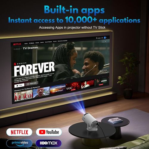 Mini Videoprojecteur 1080P 4K,Blanco