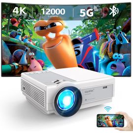 ChenQuanSarl-Projecteur 1920X1080P Full Hd Supportée,Bluetooth Vidéoprojecteur,Mini Rétroprojecteur 12000L,Compatible Avec Tv Stick Smartphone Hdmi Usb Av,Projecteur Home Cinéma (Fig. Réactionnaire)