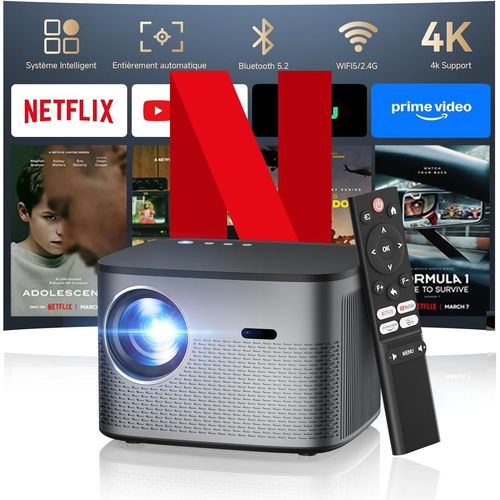 [Netflix Certifié/35000Lm] Vidéoprojecteur 4K Android 13.0 Auto Focus/Correction Trapézoïdale Vidéoprojecteur Intelligent Full Hd 1080P Wifi Bluetooth Projecteur Home Cinéma