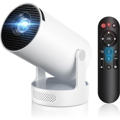 ChenQuanSarl-Vidéoprojecteur Portable, [App Intégrée] Mini Projecteur Video Fhd 1080P Avec Haut-Parleur Hifi &Focale Ultra Courte Rétroprojecteur Android Tv Bt 5.4 Wi-Fi 6, Auto Correction Grand Proj