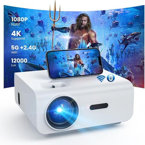 loc-Videoprojecteur,12000Lumen Videoprojecteur 4K,Mini Projecteur Wifi Bluetooth,Projecteur Video Natif 1080P,Retroprojecteur Compatible Avec Smartphone/Hdmi/Usb/Laptop/Fire Stick/Ps5