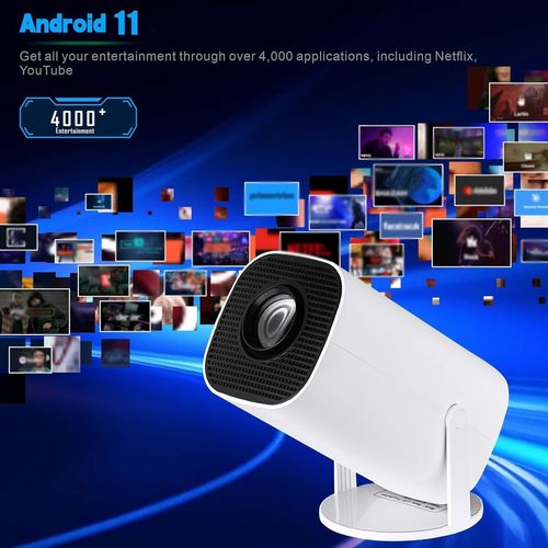 SUBZONAL-Videoprojecteur Mini Projecteur Portable TV HD 1080P WiFi + BT5 Projecteur Video Android11, Retroprojecteur Correction Automatique Verticale, Taille de Projection 40 150 Pouces 180° Rotation