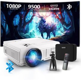 ChenQuanSarl-Mini Vidéoprojecteur 10 000 L Full Hd 1080P Avec Zoom 50%, Vidéoprojecteur Portable Pour Téléphone Portable, Tablette, Ordinateur Portable, Pc, Boîtier Tv, Hdmi, Usb, Av