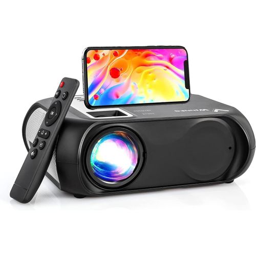 ChenQuanSarl-Rétroprojecteur Bluetooth Wifi Videoprojecteur Portable 1080P Full Hd Mini Projecteur Vidéo Portatif Pour Iphone Android Smartphone Pc Ps4 Tv Ppt Home Cinéma Haut-Parleurs Intégrés Cadea