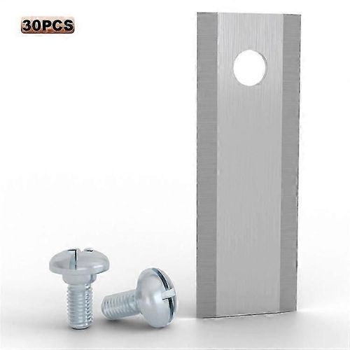 30 lames pour tondeuse à gazon Stiga Pièces de rechange de coupe-herbe en acier inoxydable à trou unique,44,5 x 16 mm