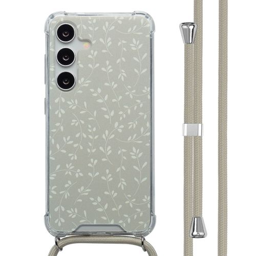 Imoshion Coque Design Avec Cordon Samsung Galaxy S24 Smoke Green Flowers