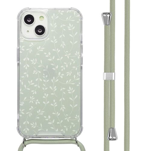 Imoshion Coque Design Avec Cordon Iphone 14 Smoke Green Flowers