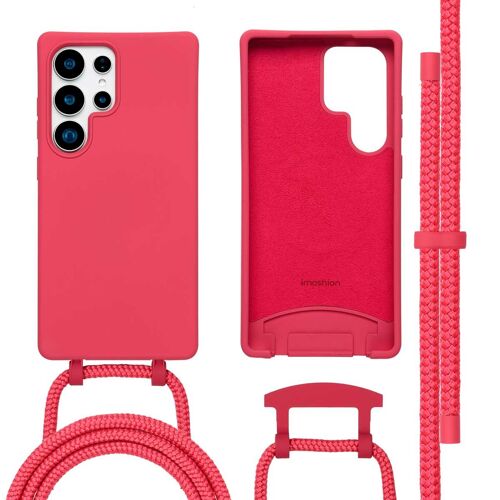 imoshion Coque arrière Color avec cordon amovible et MagSafe Samsung Galaxy S25 Ultra Red Raspberry