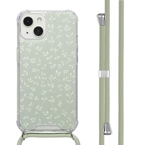 Imoshion Coque Design Avec Cordon Iphone 13 Smoke Green Flowers