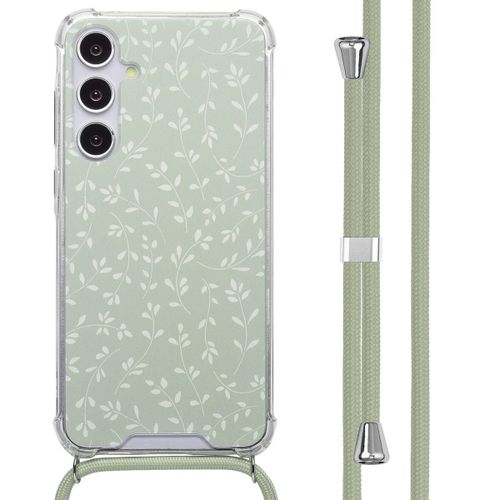 Imoshion Coque Design Avec Cordon Samsung Galaxy A55 Smoke Green Flowers