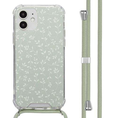 Imoshion Coque Design Avec Cordon Iphone 12 (Pro) Smoke Green Flowers