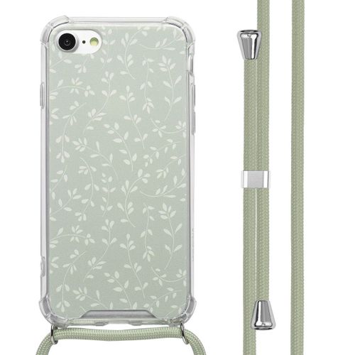 Imoshion Coque Design Avec Cordon Iphone Se (2022 / 2020) / 8 / 7 Smoke Green Flowers
