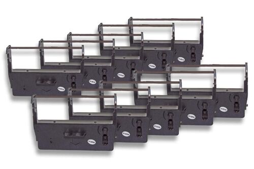 vhbw 10x Ruban encreur remplacement pour Sanyo ERC425, ERC445 pour imprimante matricielle ou de reçus - noir