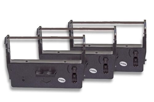 vhbw 3x Ruban encreur remplacement pour Sanyo ERC425, ERC445 pour imprimante matricielle ou de reçus - noir