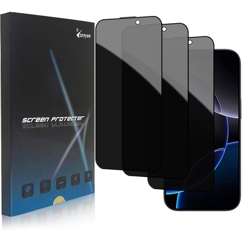 Kal-Lot De 3 Films De Protection D'écran Pour Iphone 16 6,1"" - Protection D'écran Complète - Protection Contre Les Regards Indiscrets - Dureté 9h - Anti-Éclaboussures - Pour Iphone 16